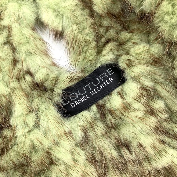 90's Parisian couture designer green mink scarf - Picture 3 of 15